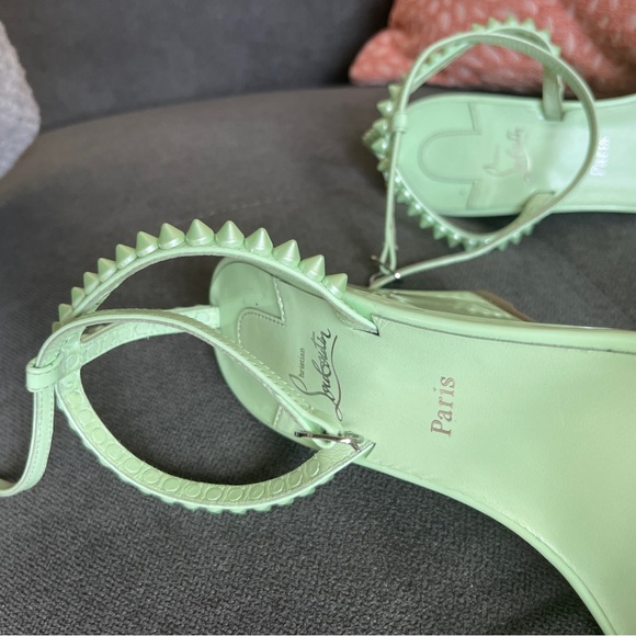 Christian Louboutin So Me 85 studded patent-leather wedge sandals - Picture 4 of 10